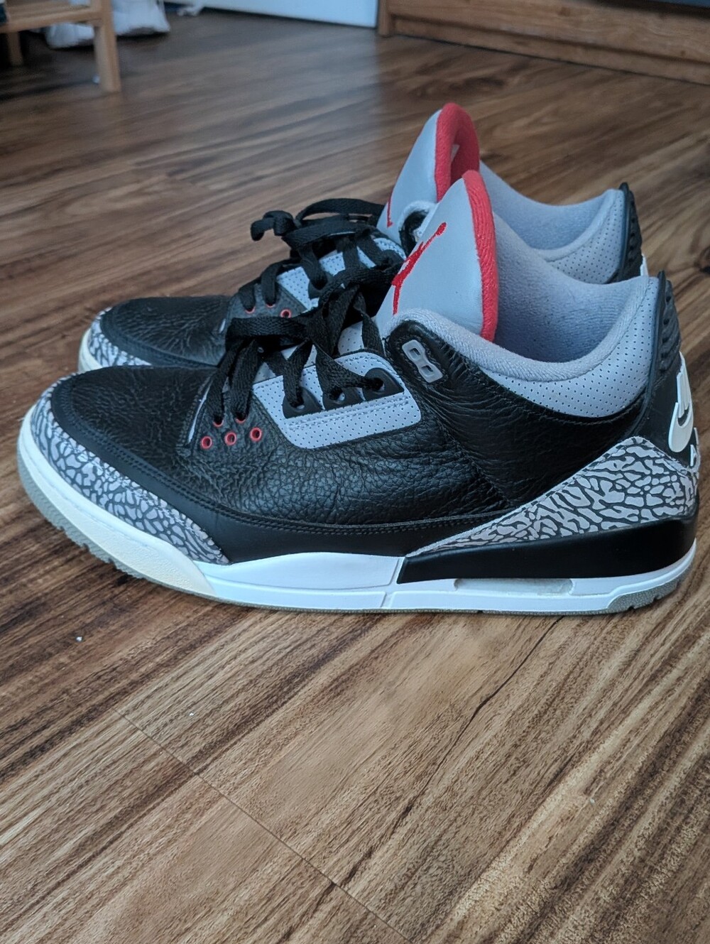Air Jordan 3 Black Cement Elephant Print 2018 Sneakers